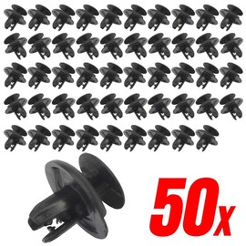 Mean Mug Auto 81514-663A 50x Front Fender Bumper Push Type Retainer Clips - Compatible with Honda, GM, Ford, Mitsubishi - Replaces OEM #: 91512-SX0-003, MU000319, 11519949, W711712-S300