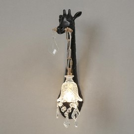 LAZHUG Giraffe Wall Lamp,Resin Giraffe Lamp with Crystal Shade,Creative LED Wall Mount Light,Animal Lamp Lights for Living Room,Modern Sconces for Bedroom,Hallway (Left Giraffe Lamp)