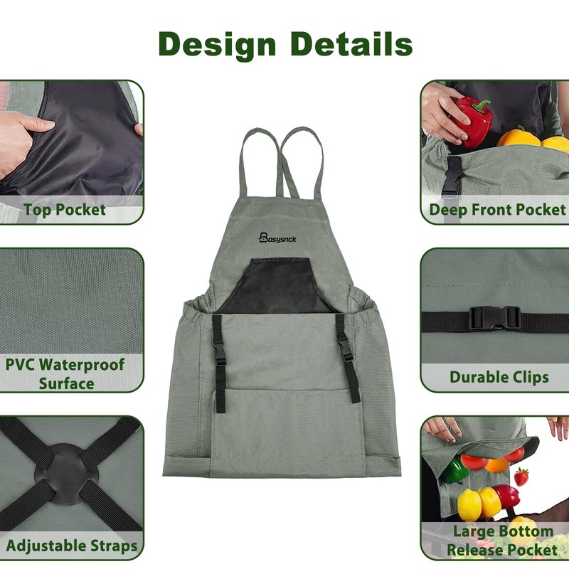 Basysnck Gardening Apron, Garden Apron with Pockets for Women and