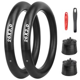 GRELiving 2PCS 20x3.0/26x3.0 Bike Inner Tube,20/26 Inch Tube with AV35mm Schrader Valve Suitable for Fat Bike/Mountain Bike/E-Bike (26x3.0 Inch)