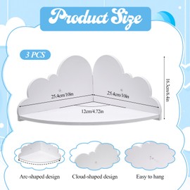 Cloud Floating Corner Shelves, Set of 3 Cloud Corner
