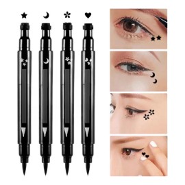 Mafab Delineador De Ojos Negro Plumón Y Sello De Figuras Indeleble