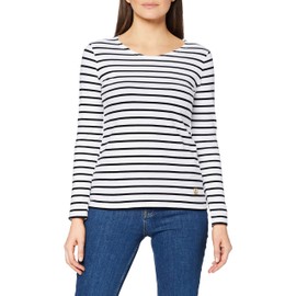 Armor Lux Women's Marinière Plozévet Femme Long-Sleeved Shirt (Marinière "Plozévet" Femme) - Multicoloured (Bi9 Blanc/Rich Navy Bi9) Striped, size: 42