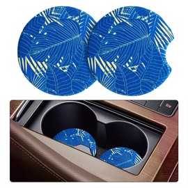 Moly Magnolia 2 Pack Car Coasters for Drinks Absorbent - 2.75 Inch Cute Car Cup Holder Coasters for Women, Removable Cup Holder Coaster for Women Girls, Car Interior Accessories (Style B)