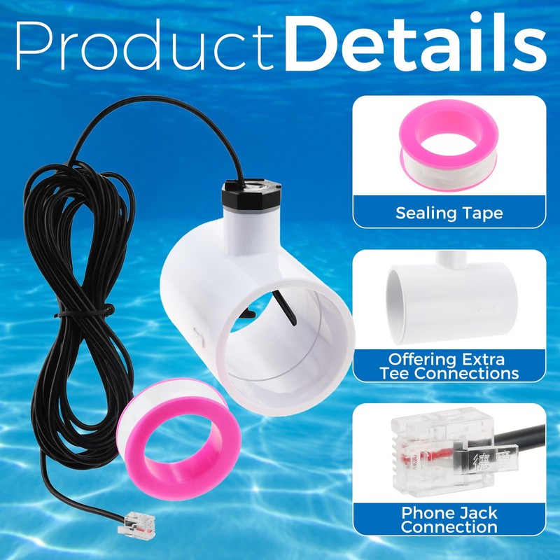 ETERMETA GLX-FLO-RP Flow Switch, Pool Flow Sensor Replacement for Hayward