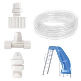 Kit de tubería de Agua Deslizante para Piscina, Kit de Manguera de pulverizaciónPiezas para tobogán de Piscina enterrada, rociador de Agua Deslizante 