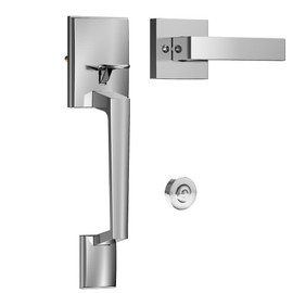 Kolet Front Door Handle, Handle Set with No Lock, Exterior Entry Door Handle, Heavy Duty Zinc Alloy, Reversible for Right & Left Opening, Deadbolt Not Included, Satin Nickel