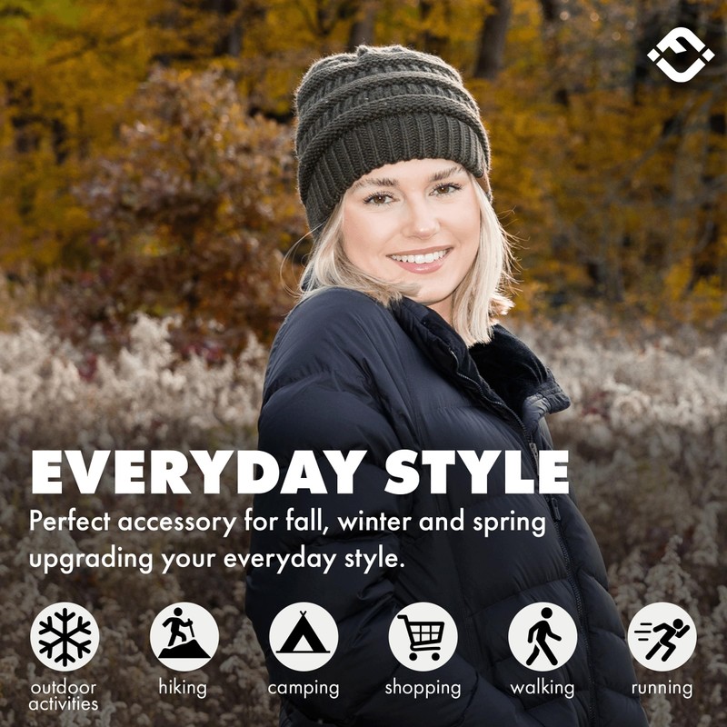 Funky Junque Exclusives - Gorro de punto acanalado sólido para