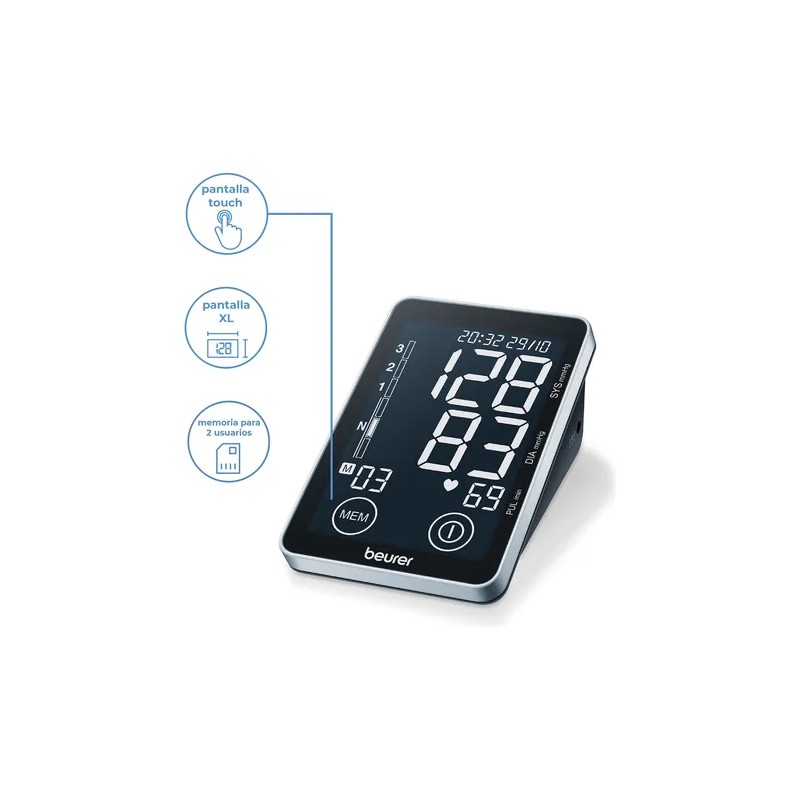 Monitor De Presin Arterial Digital Touch Para Brazo Bm58 Negro
