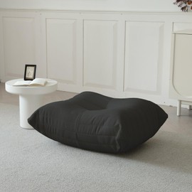 BBORR Luxury Ottomans, Modern Square Foot Rest for Sofa Couch Chair, Lazy Floor Seating, Fireside Bean Bag Chair, Tatami Sofa Lounger for Living Room, Bedroom, Office, Black