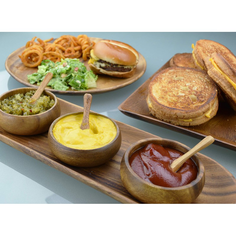 Pacific Merchants Acaciaware Natural Acacia Wood Round Calabash Bowl, 4-Inch,