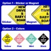 GEEKBEAR New Driver and Baby on Board Car Sign -