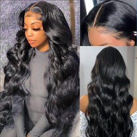 Body Wave Human Hair Wig Lace Front Wigs T Part Frontal Wigs for Black Women 150% Density Natural Body Wig for Women Brazilian Human Hair 16 Inch
