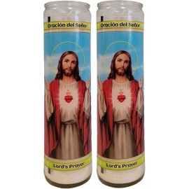 Case Lord's Prayer Candles Unscented 2"x 8" Tall Prayer Vigil Candles Case Of 12