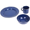 Epic Militaria Durable Enamel Camping Dinner Set (Blue, 2 Sets)