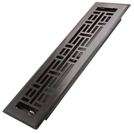 Howeall 2x12 Inches Heavy Duty Walkable Floor Register Easy Adjust Air Supply Lever Floor Vents - Seattle Design - Vent Cover for Home Floor - Oil Rubbed Bronze