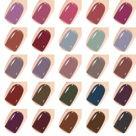 Vishine Juego de 48 Esmalte de Gel, Juego de Esmalte de Uñas de Gel de 45 Colores, Juego de Esmalte de Gel de Gelatina Marrón, Esmalte de Uñas de Gel 