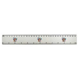 'Garden Gnome & Robin' 30cm (12 Inch) White Plastic Ruler (RL00084624)