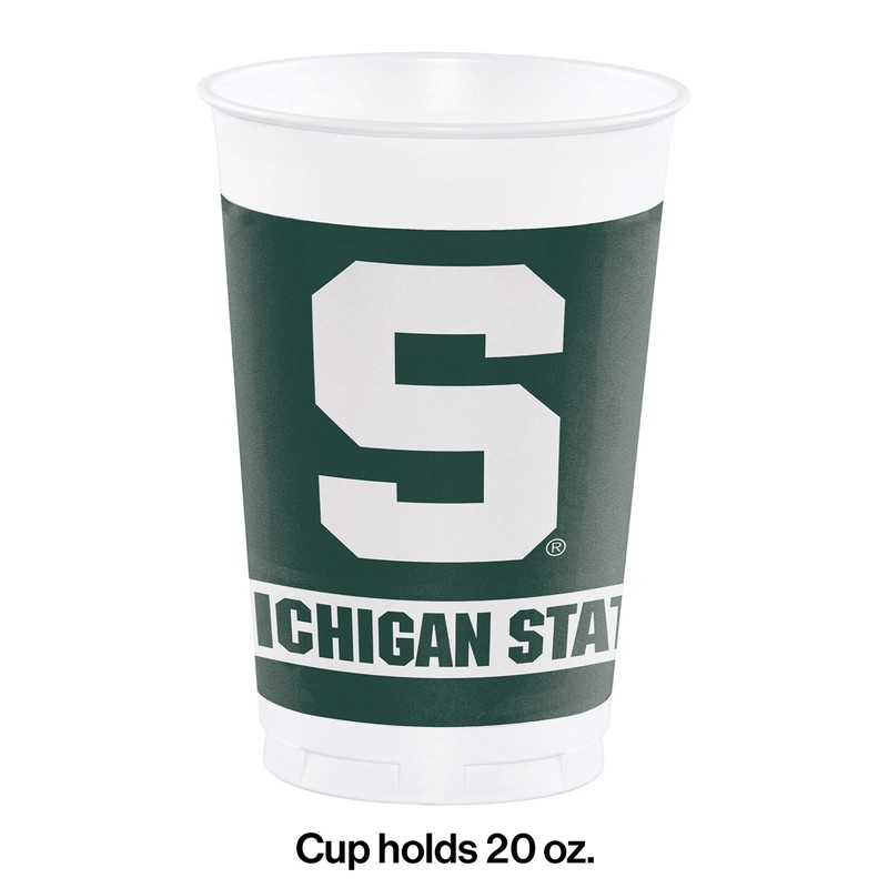 Michigan State Spartans 20 oz. Plastic Cups, 8-Count