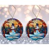 GreenStar Gifts Snowman Stained Glass Ornament Ceramic, Christmas Keepsake, Decoration,