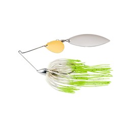 War Eagle Nickel Frame Tandem Willow Spinnerbait Hot White Shad Skirt 1/2 oz.