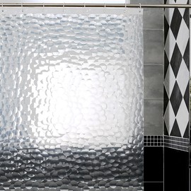 zokyer Clawfoot Tub Shower Curtain Wrap Around Round 180x70 Inch Clear Bathtub Extra Wide Surround Fish Scales Circle Bathroom Panel PEVA Vinyl Hooks 31 Pack