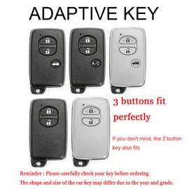 HIBEYO for Toyota 86 Crown Mark X Camry Prius Wish Ractis Avensis Aqua IQ Vitz Land Cruiser Prado Key Fob Cover Accessories Key Shell Cover Smart Key Holder Protector for Toyota Key Case-Black