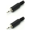CESS 2.5mm TS Male Plug Jack Black Audio Cable Connectors