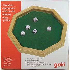 goki Würfelteller mit 5 Würfeln
