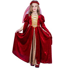 PGOND Girls Medieval Princess Dress Renaissance Costume (10-12Y)