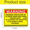 24 Hour Audio and Video Recording Warning Stickers 5x7 Inch
