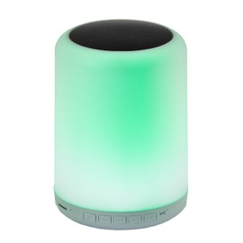LED-Highlights LED Mood Light Bluetooth Speaker 16 Colours 9.5 x 14.5 cm Table Lamp with Bluetooth Speaker Outdoor Speaker Lamp Music Box Lamp Bluetooth Box (Black)