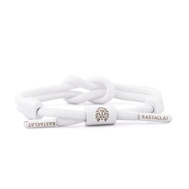 Rastaclat Knotted Bracelet for Men and Women - Knotaclat White Bracelet | Adjustable Stackable & Knotted by Hand (Small/Medium)