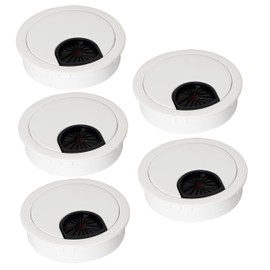 Signite 2-1/2" Plastic Cable Grommet – Durable Desk Hole Cover for Wire Management, Desk Cord Grommet for Workstations, Tables for 2.5 inch /60mm Hole Cover. (White)