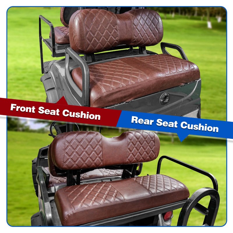 NOKINS 4PCS Golf Cart Seat Covers Kit, Front and Rear