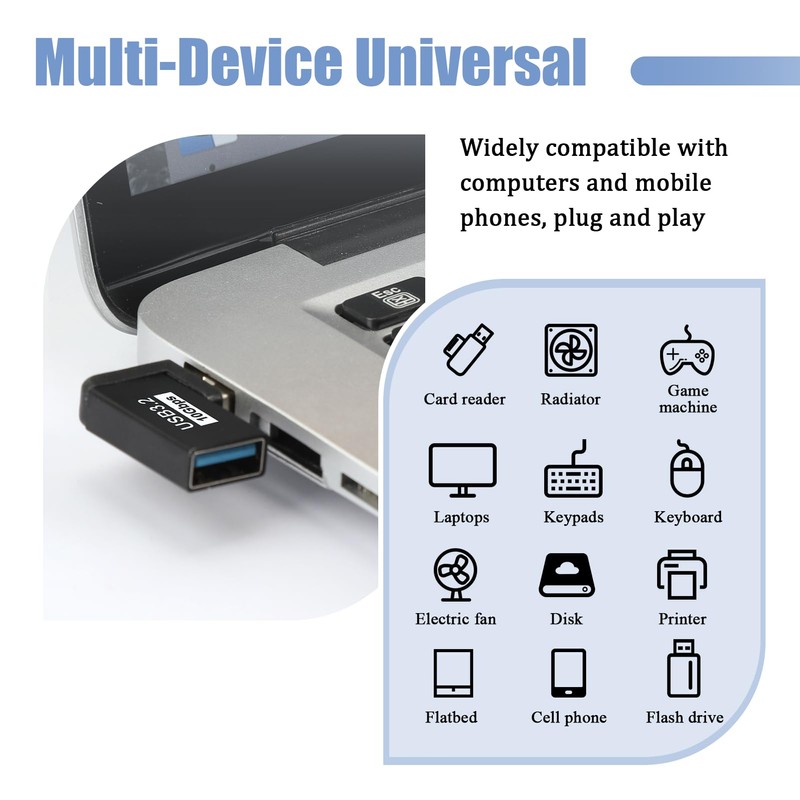 2 PCS USB Winkelstecker 90 Grad USB 3.2 Winkel Adapter,