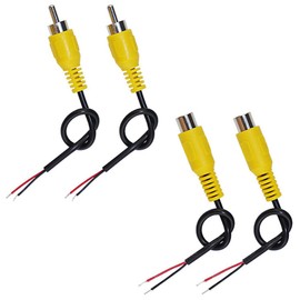 KSOPUERT 4Packs Speaker Wire RCA/AV Audio Both Male & Female Plug Jack Connector Adapter to Bare 24AWG 6inch Wire Open End Pigtail Audio Video Lotus Plug Repair Cable