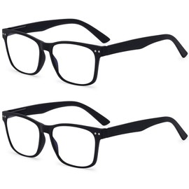 Wise Eyewear 2 Pack Bulk Multi Focus 3 Power Progressive Reading Glasses - No Line (2 Pack Black, 1.00)
