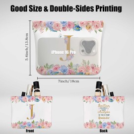 URMISU You Are Awesome Initial PU Leather Makeup Bag for Women, Small Cosmetic Bag for Purse, Travel Makeup Pouch & Coin Purse Lipstick Organizer, Gifts for Grandma, Mom, Mothers Day (Letter J)