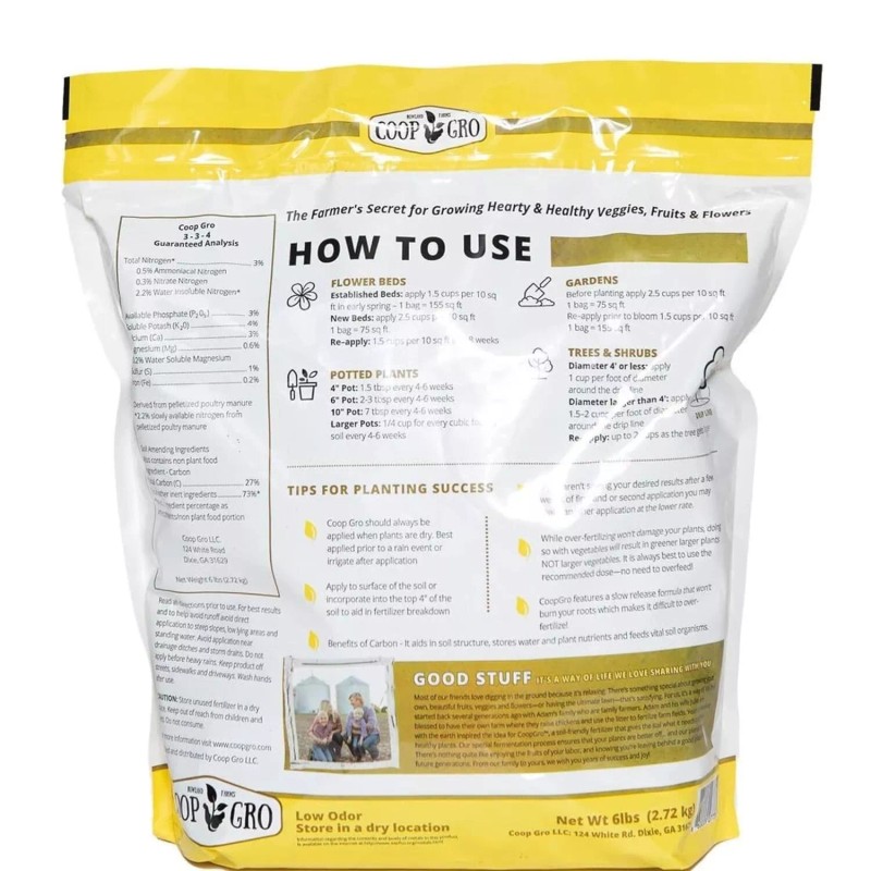 COOPGRO Coop Gro Organic Chicken Manure Fertilizer 6 lb. Bag.