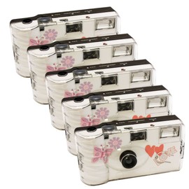 5x PHOTO PORST Disposable Camera/Wedding Camera / Butterfly (Cameras 27 Photos Flash 5 Pack)