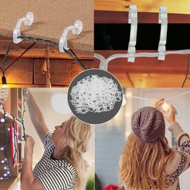 Christmas Light Clips, Pack of 120 Gutter Hooks, Plastic Fairy Lights Hooks, Christmas Mini Hooks, Outdoor Hang Hooks for Gutters, Shingle Lights, Chains, Christmas, Outdoor, Decorative