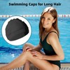 2 pcs Black & Rose Red Cloth Swim Caps for
