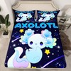 Homemissing Galaxy Axolotl Bed Sheet Set Cute Axolotl Bedding Set