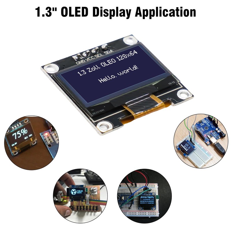 1.3 Inch OLED Display with I2C 128 x 64 Pixel
