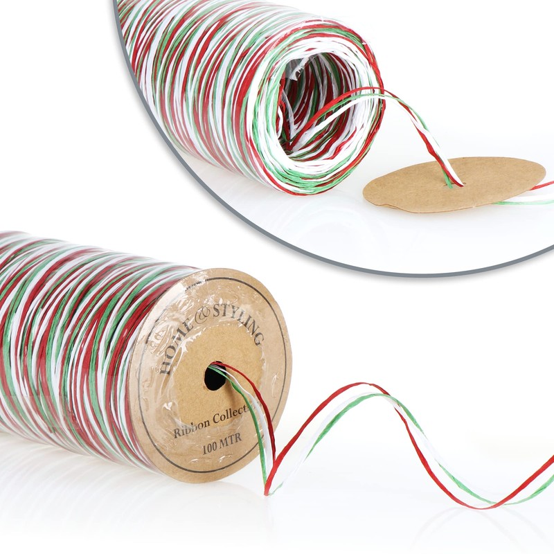 com-four® 2 x Decorative Thread Roll – Coloured Gift Ribbon