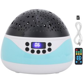 Remote Control Night Light LED Digital Display Night Light Projector with Music for KidBlue