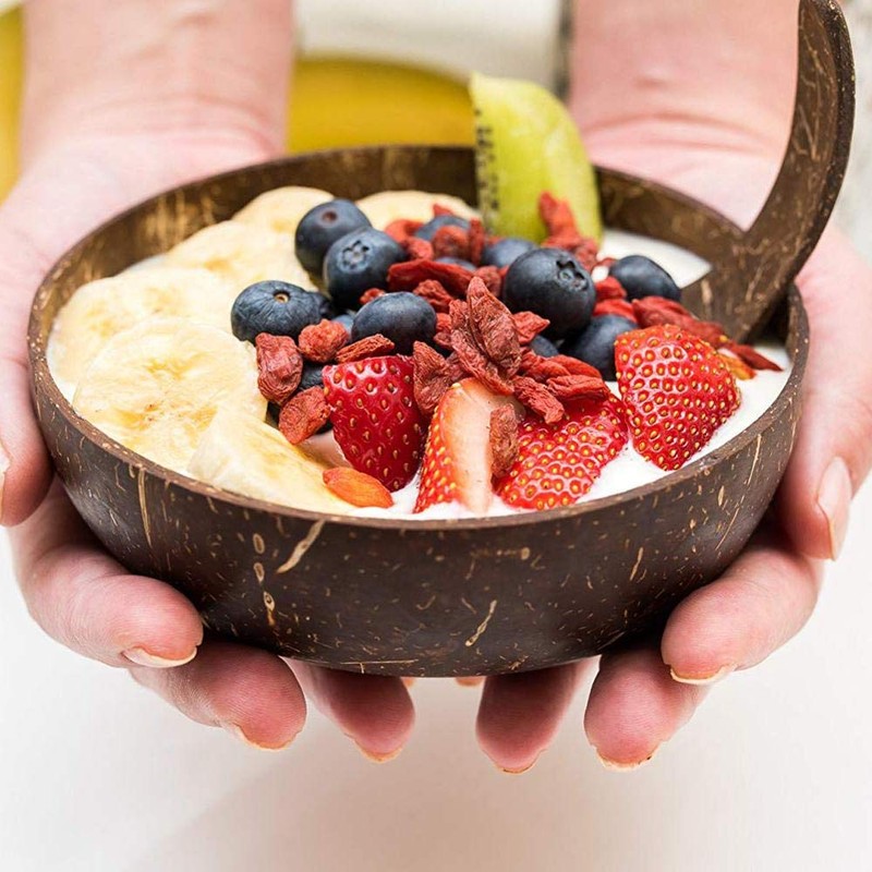 Eco Friendly Sbai Sbai® Natural Coconut Shell Bowls and Spoons