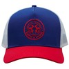Bexxwell Trucker Cap Blue/White/Red with Logo Patch (Optimal Fit, Cap,