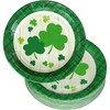Iconikal Iconikal Disposable St. Patrick's Day Paper Dessert Party Plate, Everyone's Irish Shamrock, 36-Count